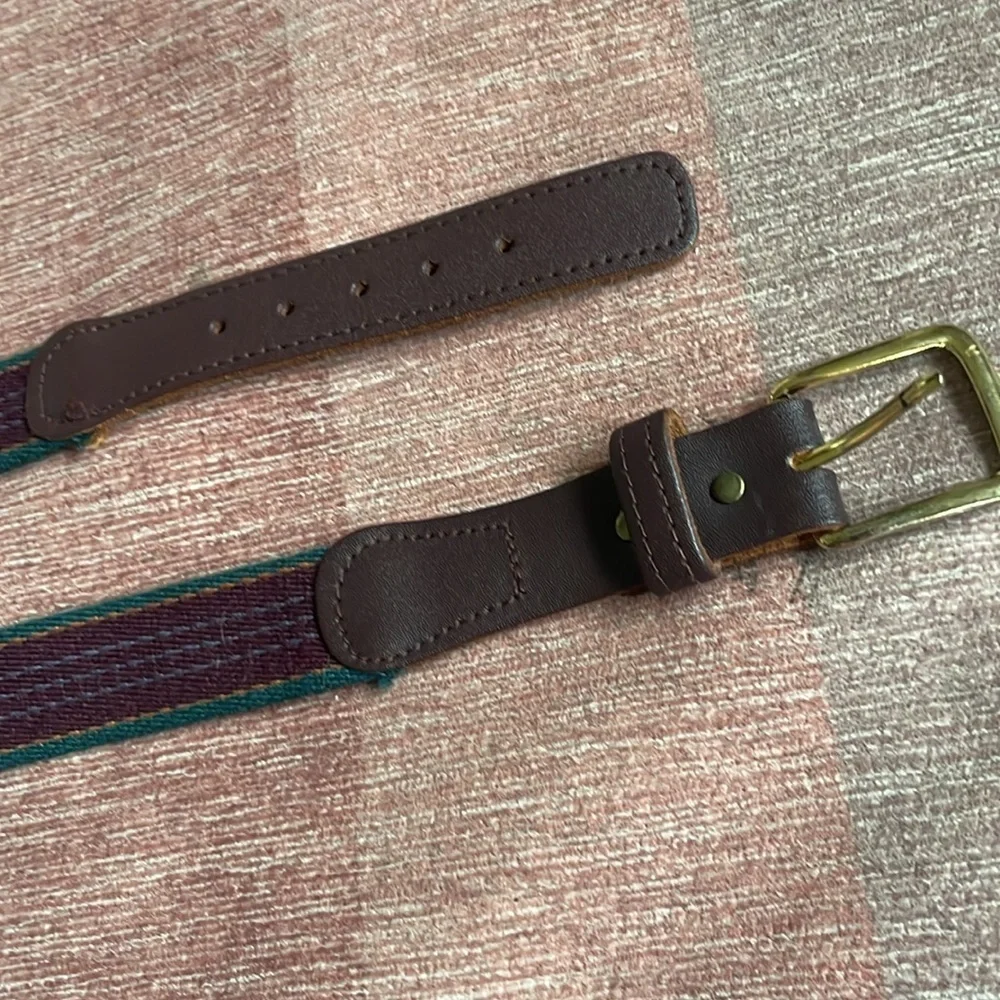 Genuine Leather Stylish Brown and Green Men's Belt